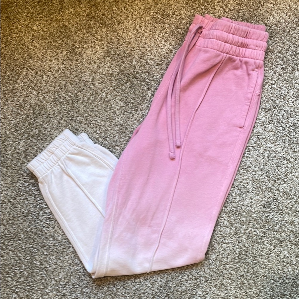 Greyson Pink and White Joggers with Gradient Design